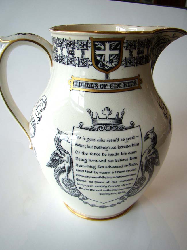 A fabulous Wedgwood pitcher circa 1892 celebrating Alfred Lord Tennyson along with the Works of Tennyson published in 1885 — image 4
